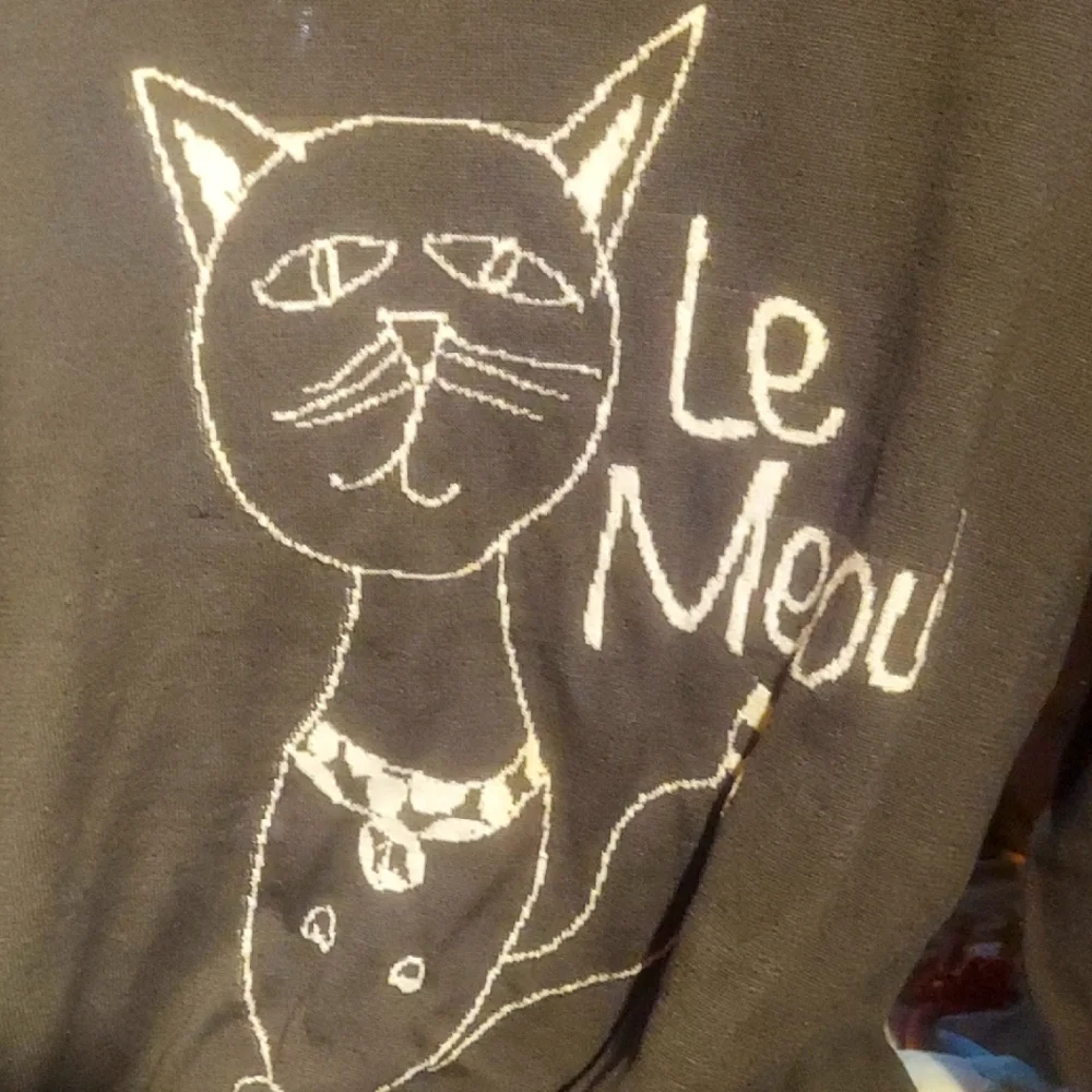 Melissa McCarthy Seven7 Black and White Cat Top with Whimsical Design